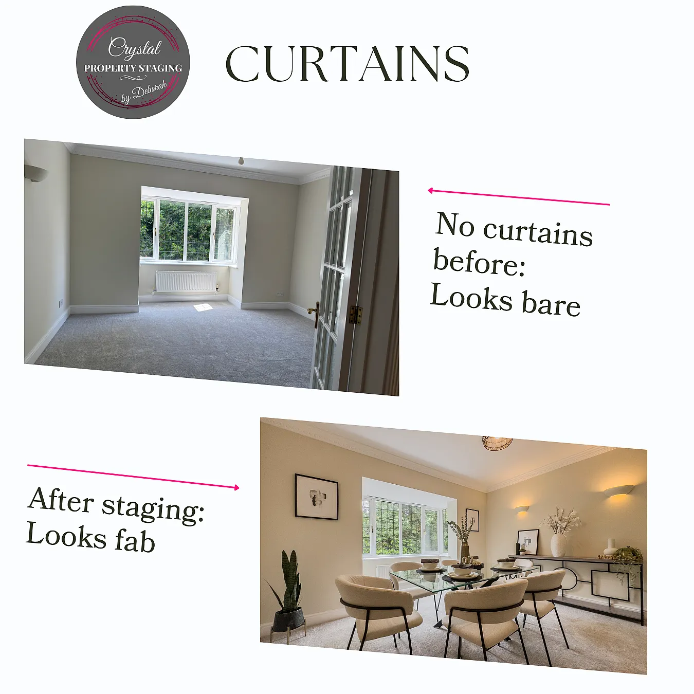 Curtains before & after in Gerrards Cross