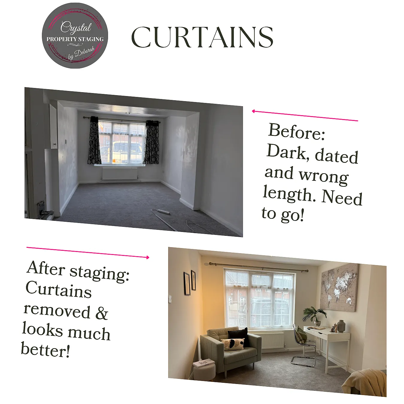 Curtains before & after in Maidenhead