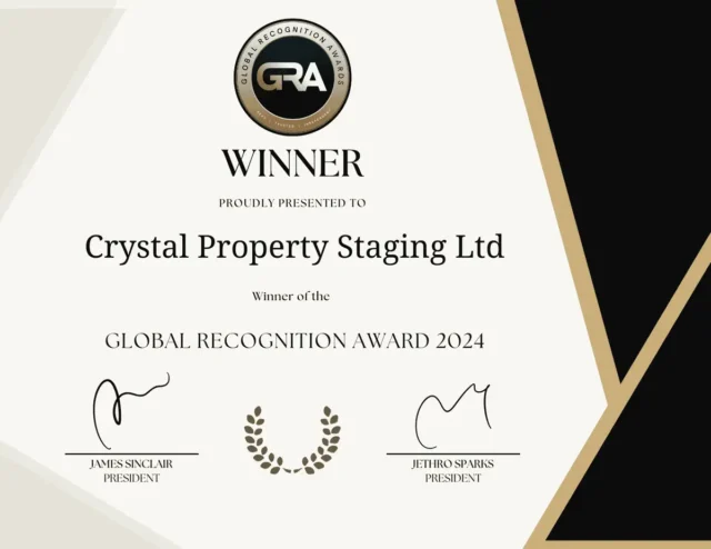 Global Recognition Award Certificate to Crystal Property Staging Ltd 2024