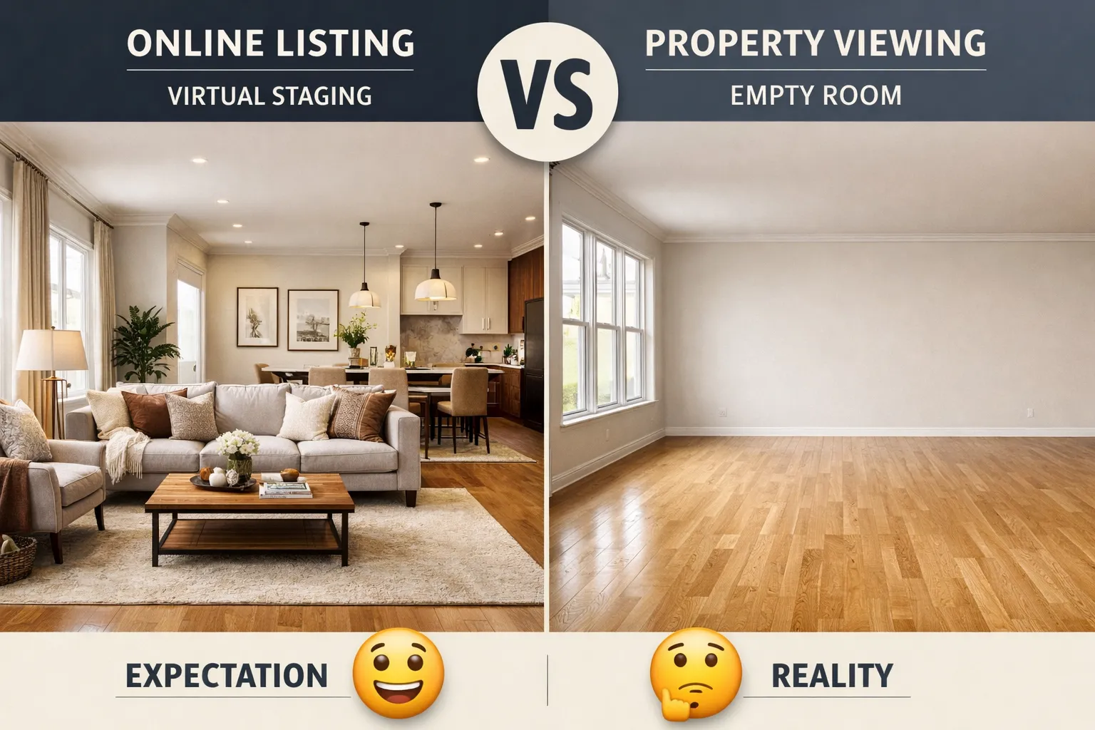 Virtual staging vs real home staging